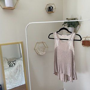 Tan Lace Tank Top